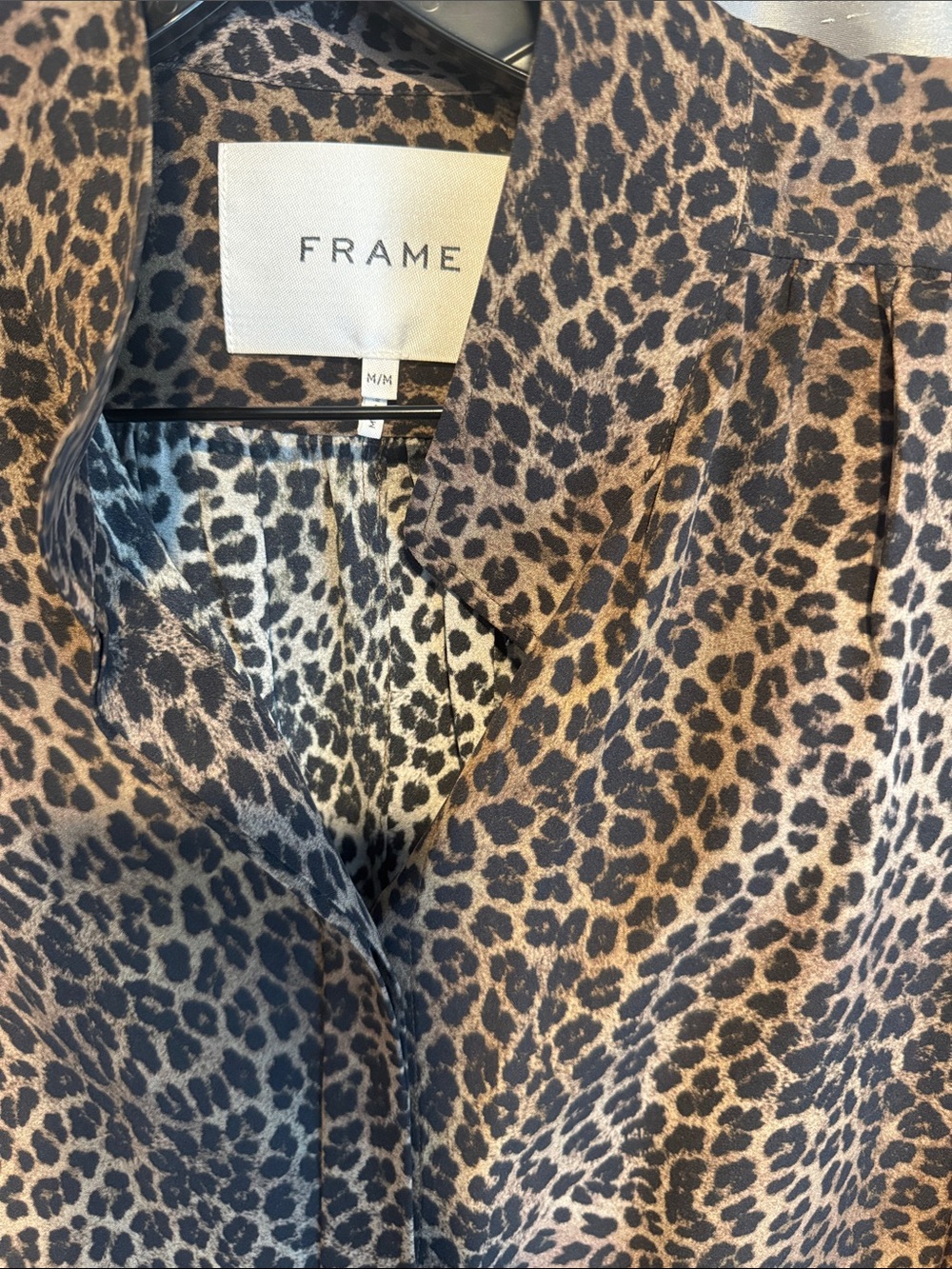 Frame The Silk Gillian Top Leopard Size Medium - Picture 5 of 5